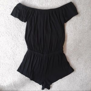 Black Off the Shoulder Romper
